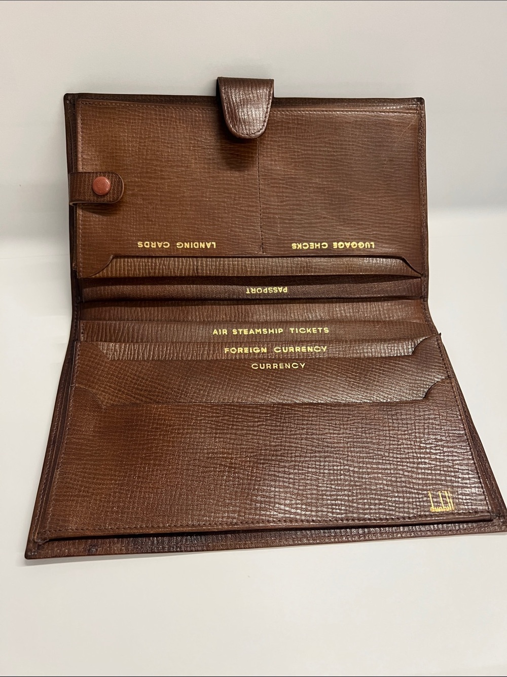 Dunhill Vintage Brown Leather Clutch Travel Wallet
